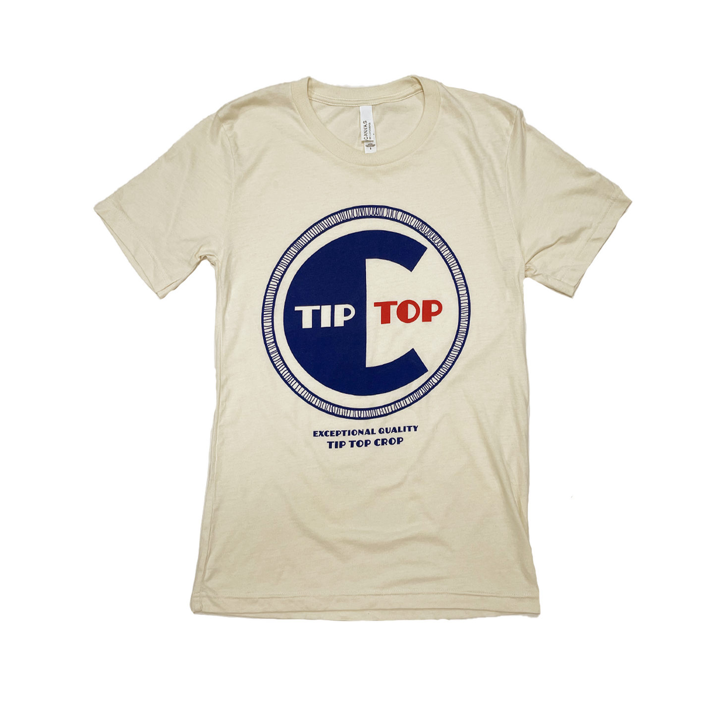 Tip Top Crop 2-Tone Logo Tee in Creme