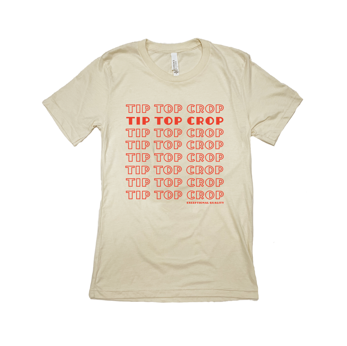 Tip Top Crop Bag Tee in Creme