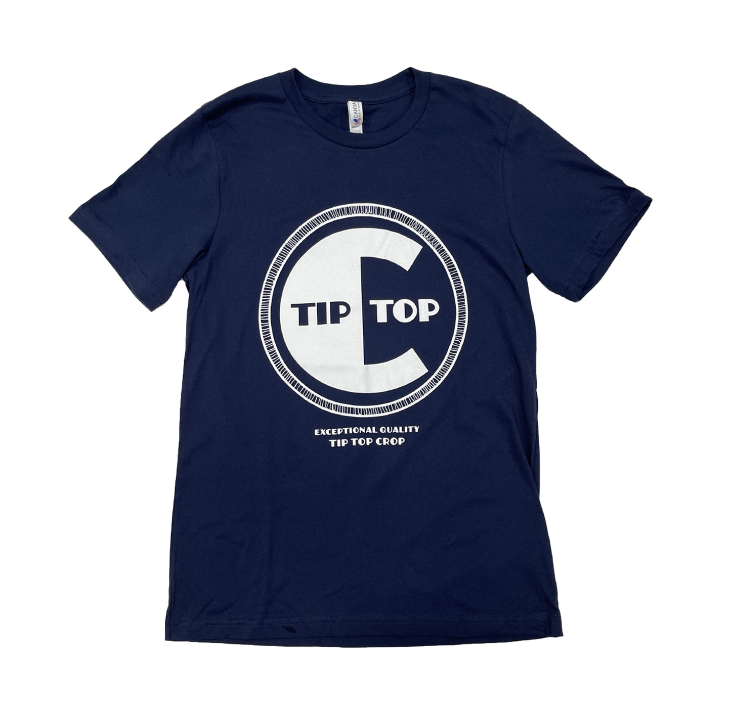 Tip Top Crop Logo Tee in Navy